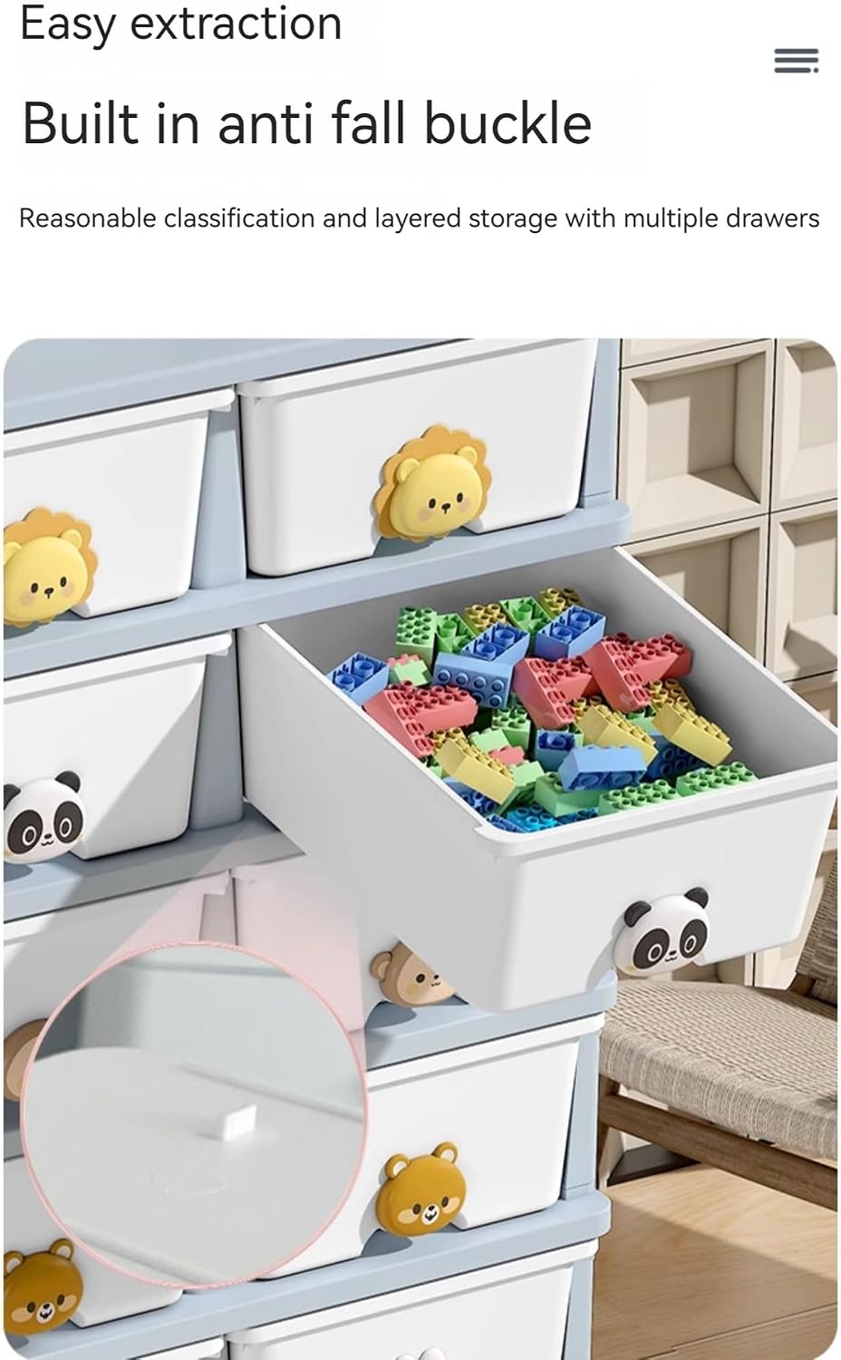 Versatile 4 Lyer Rolling Storage Rack with 8 Drawer
