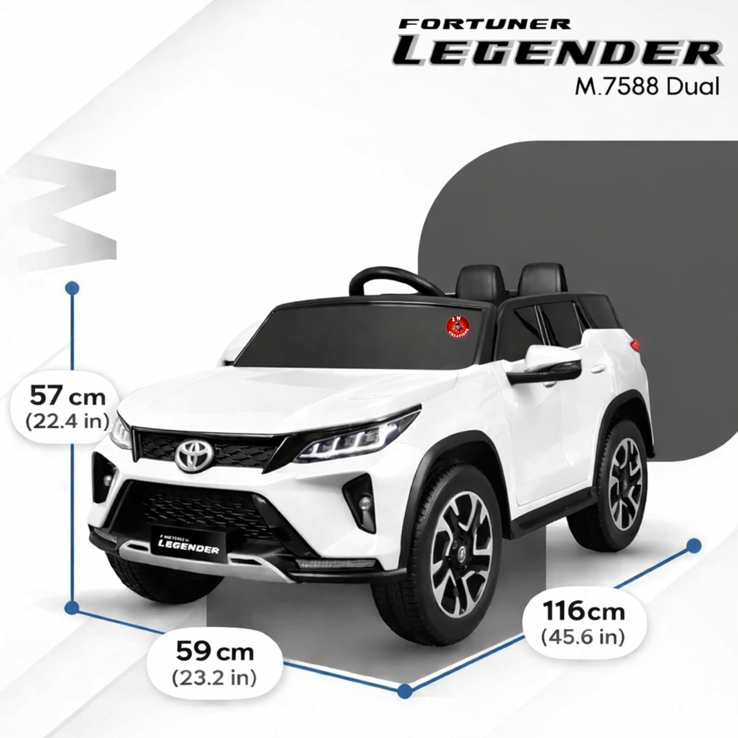Rainbow Toys Battery Oprated 12V Fortuner Legender Car Kids Ride On Car