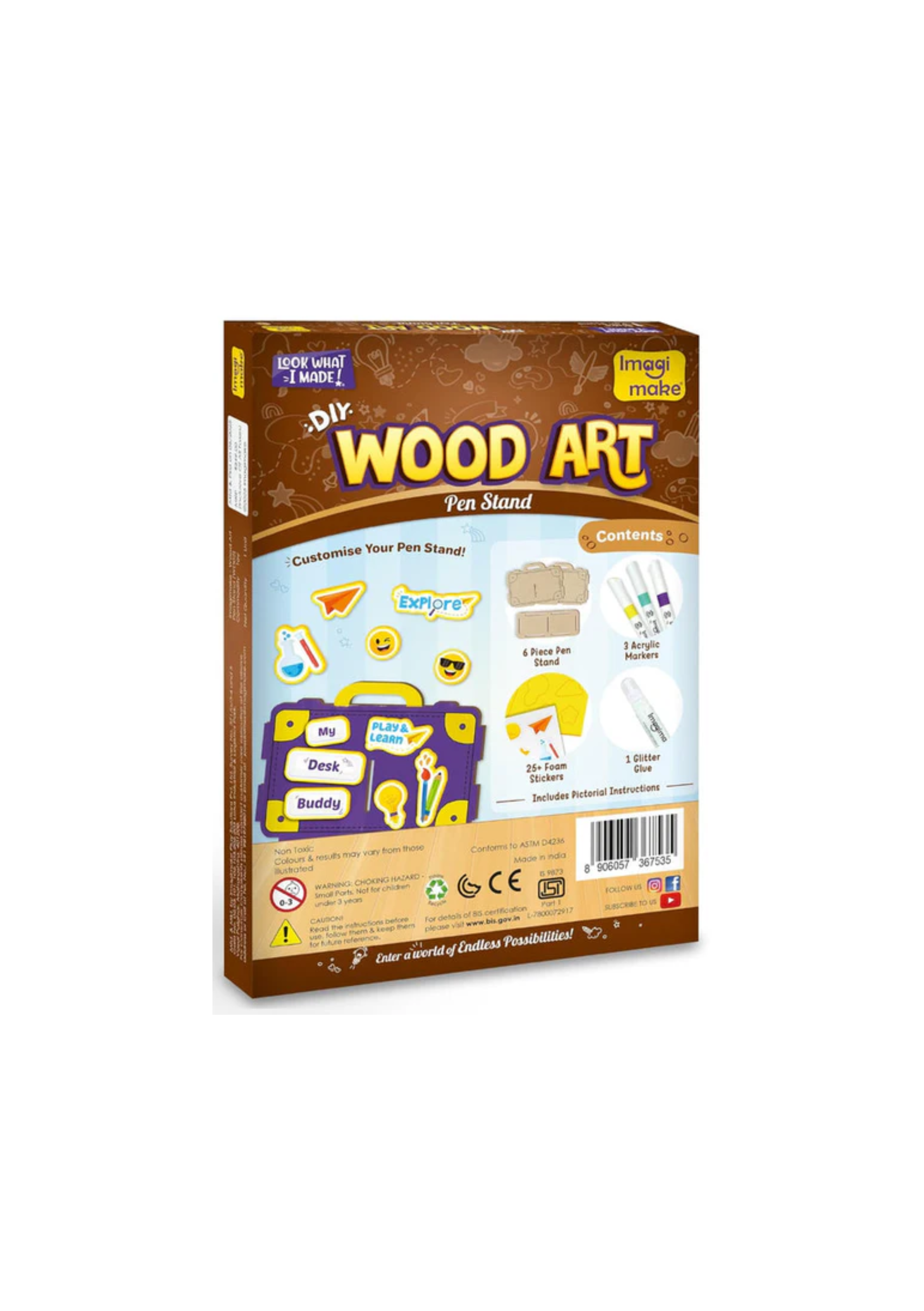 Imagimake DIY Wood Art Pen Stand