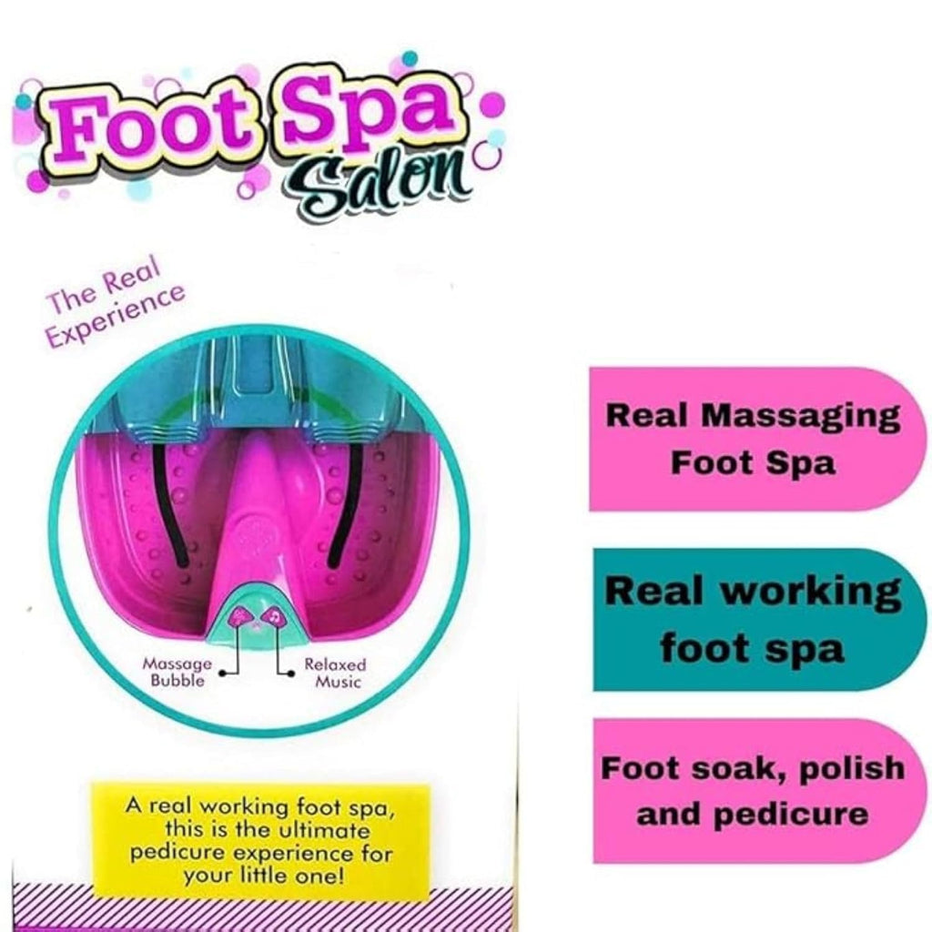 Girls Creator Foot Spa Salon Bubbles & Music, Battery Operated Foot Spa Set with 15 Accessories