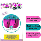 Girls Creator Foot Spa Salon Bubbles & Music, Battery Operated Foot Spa Set with 15 Accessories