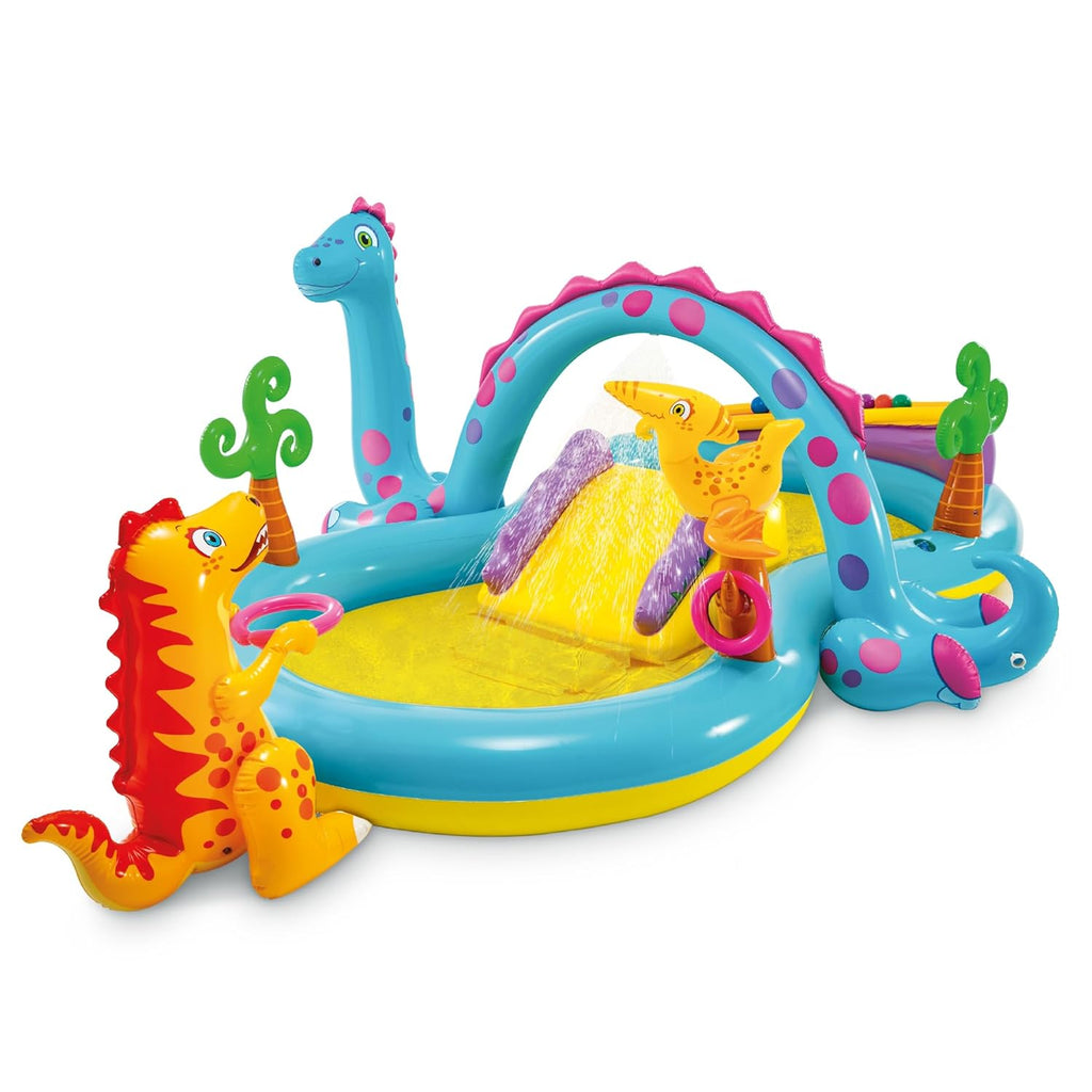 Intex Inflatable Dinoland Play Center, an inflatable water slide play Tub (57135)