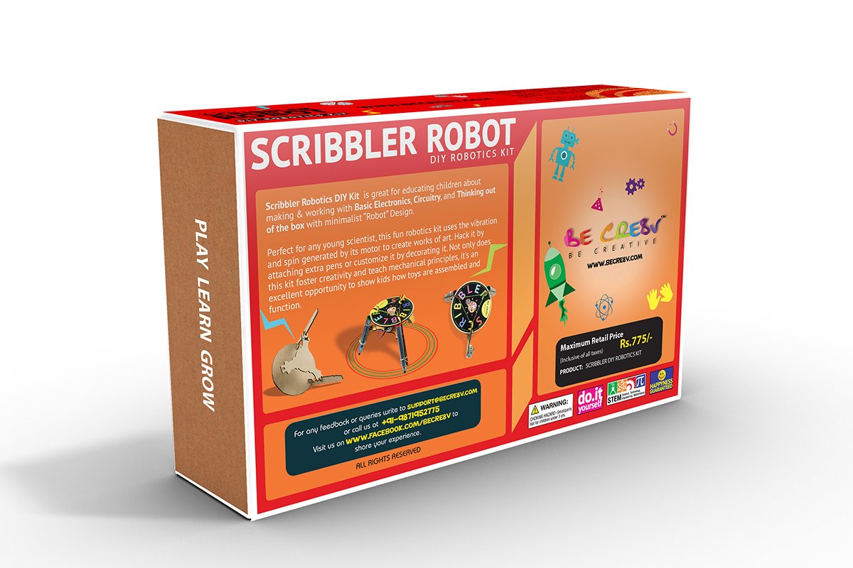 Be Cre8v Scribbler Bot DIY Educational Activity Toy
