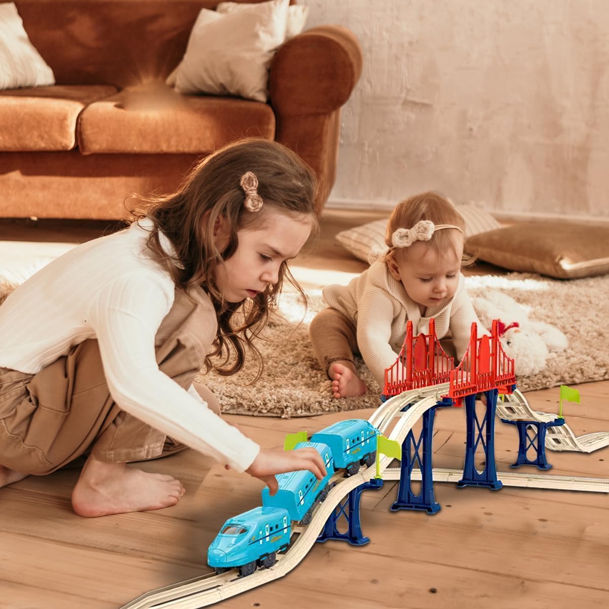Luxury Funny Worlds Track City Railway Train Set, DIY Building Track