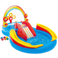 Intex Inflatable Rainbow Ring Water Play Centre, Multi Color Swimming Pool