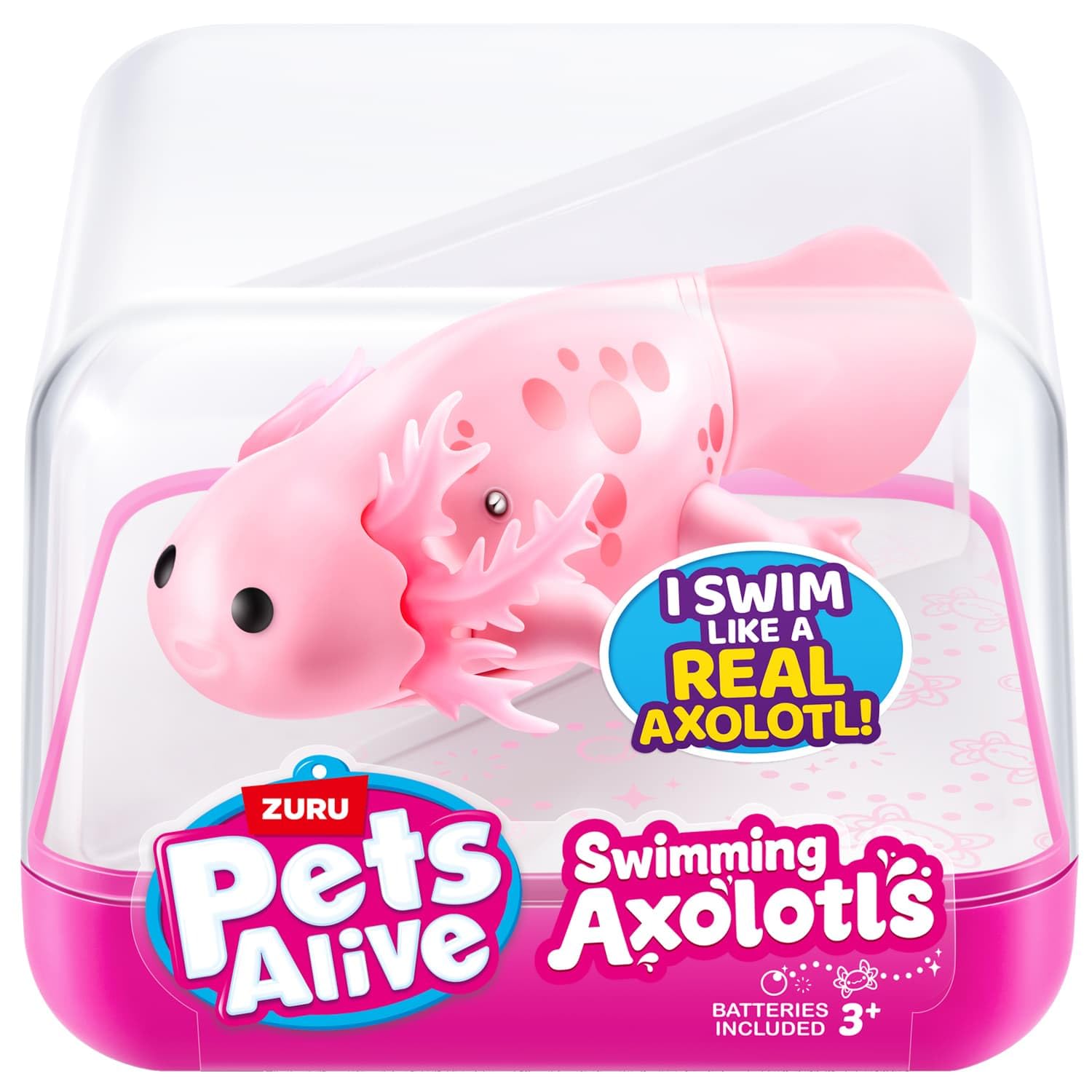 Zuru Pets Alive Swimming Axolotl Toy Interactive Water Swimming Toy for Kids