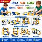 Magnetic Building Block Track Car Set DIY Construction Racing Track