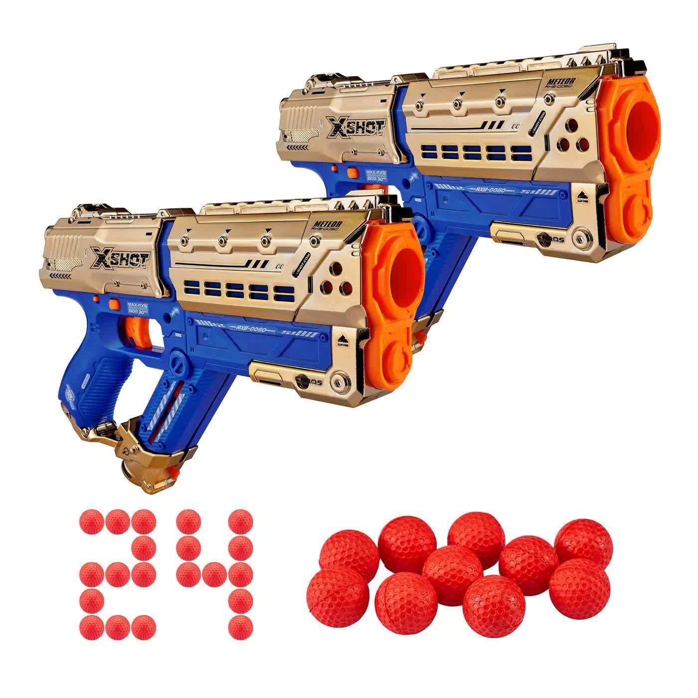 Zuru X-Shot Golden Chaos Meteor 2-Pack Dart Blaster Set Dual Foam Dart Guns with Darts Included