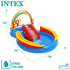 Intex Inflatable Rainbow Ring Water Play Centre, Multi Color Swimming Pool