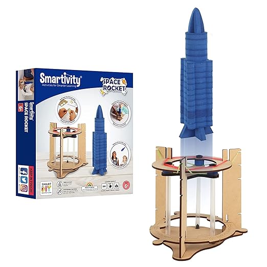 Smartivity Space Rocket Blast-off Action STEM Toy, Educational & Construction based DIY Fun Activity Game