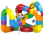 Magnetic Building Block Track Car Set DIY Construction Racing Track