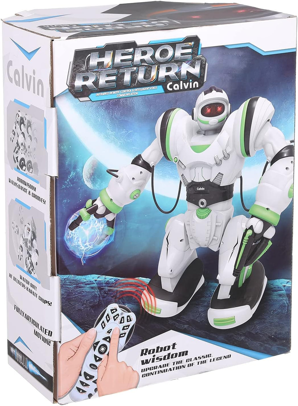 Hero Return Calvin Remote Control Robot Toy with Lights & Sounds for Kids