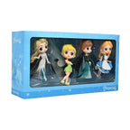 Princess 4-Piece Cute Character Doll Figure Set – Elsa, Tinker Bell, Anna & Alice Style Collectibles