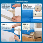 Mee Mee Bed Rail Guard 6 ft (180 × 72 cm) Adjustable Safety Rail for Babies Elephant Print