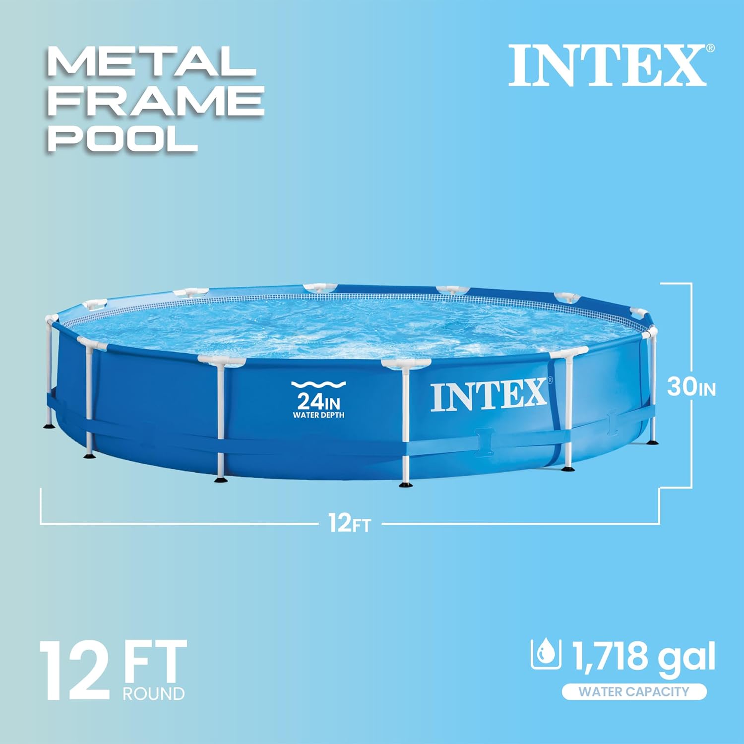 Intex 28210EH 12 Foot x 30 Inch Above Ground Swimming Pool