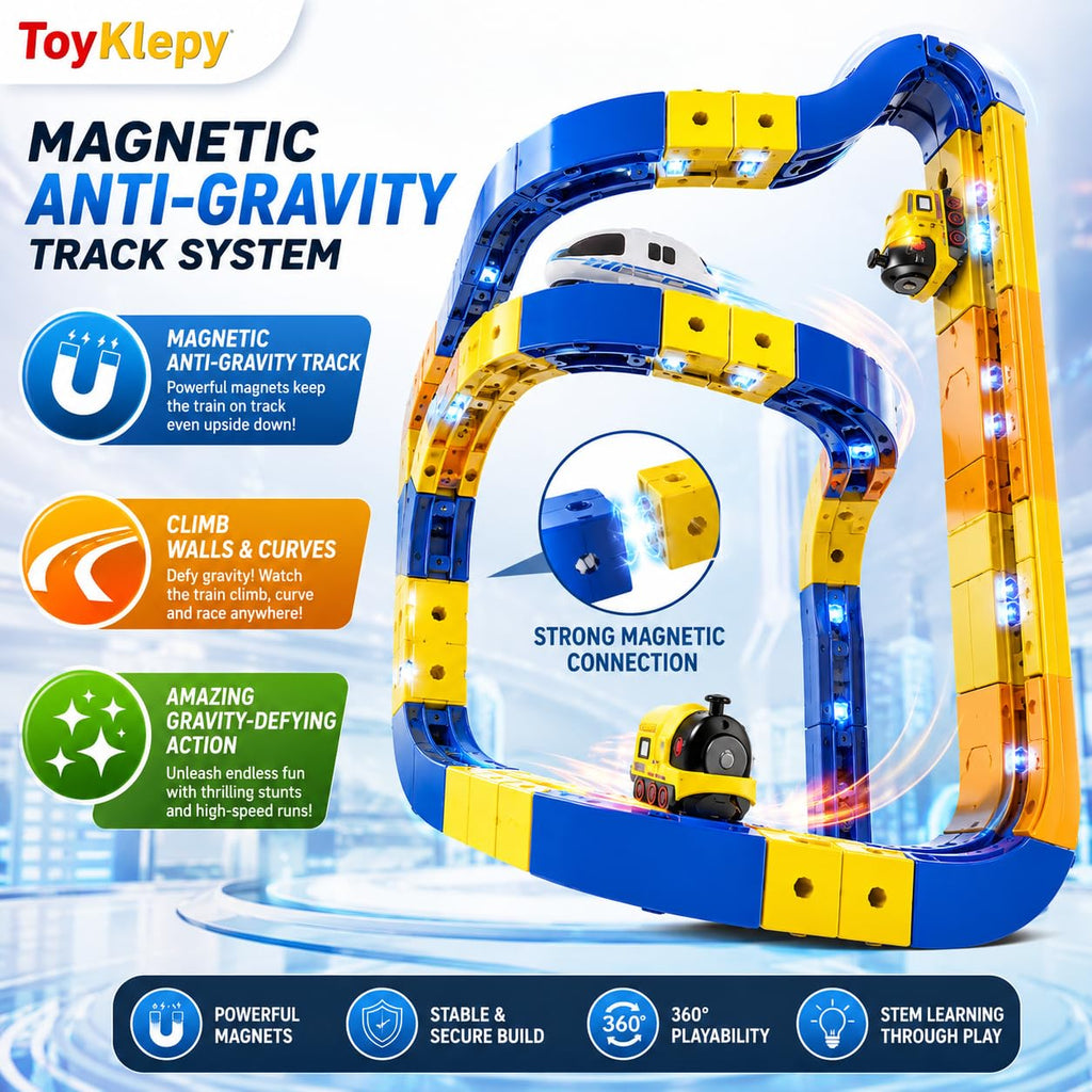 Magnetic Building Block Track Car Set DIY Construction Racing Track
