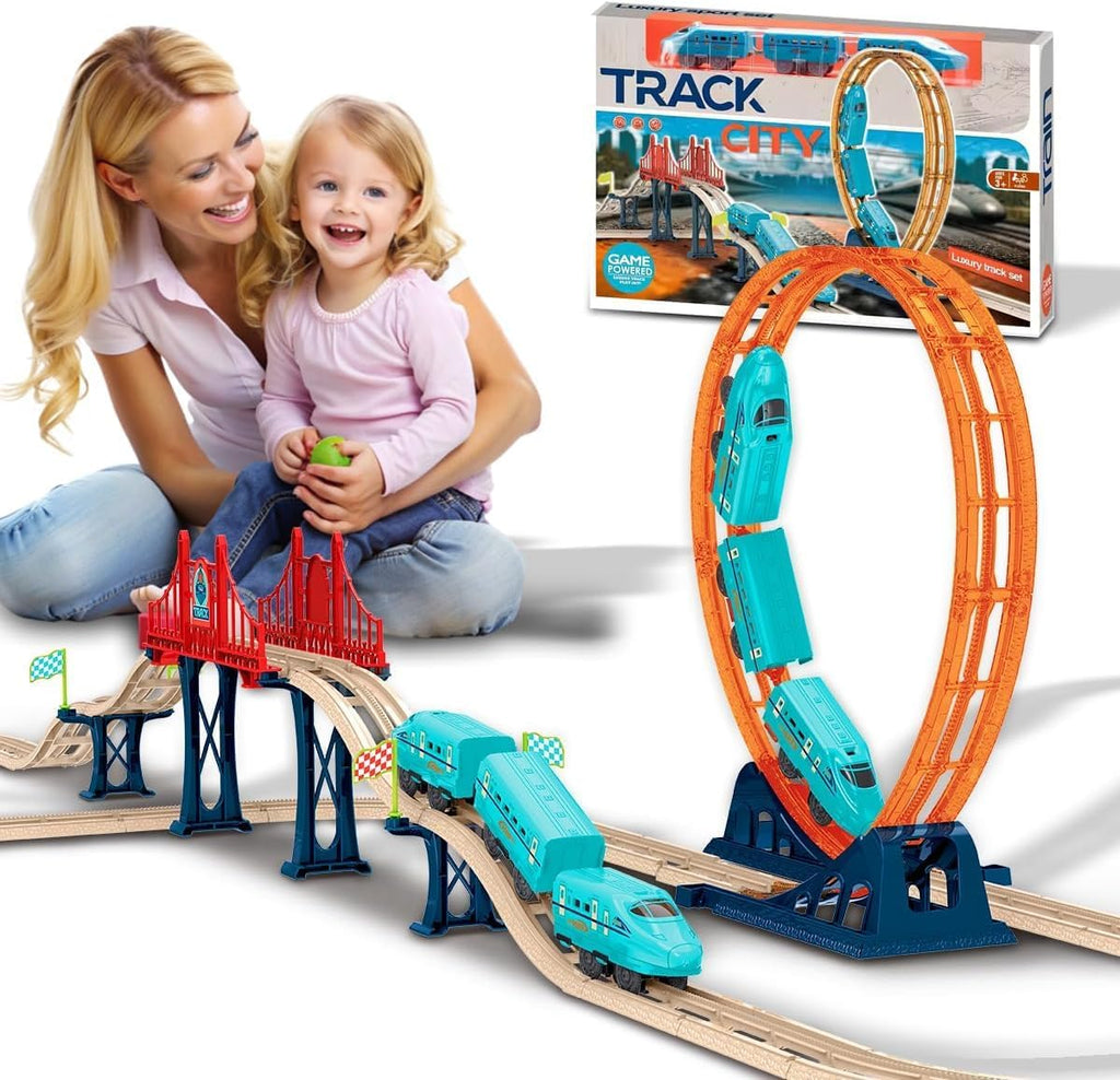 Luxury Funny Worlds Track City Railway Train Set, DIY Building Track