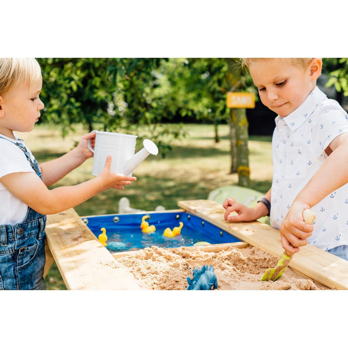 Plum Surfside Wooden Sand & Water Picnic Table for Kids | 2-in-1 Outdoor Activity Table | 2 Years+