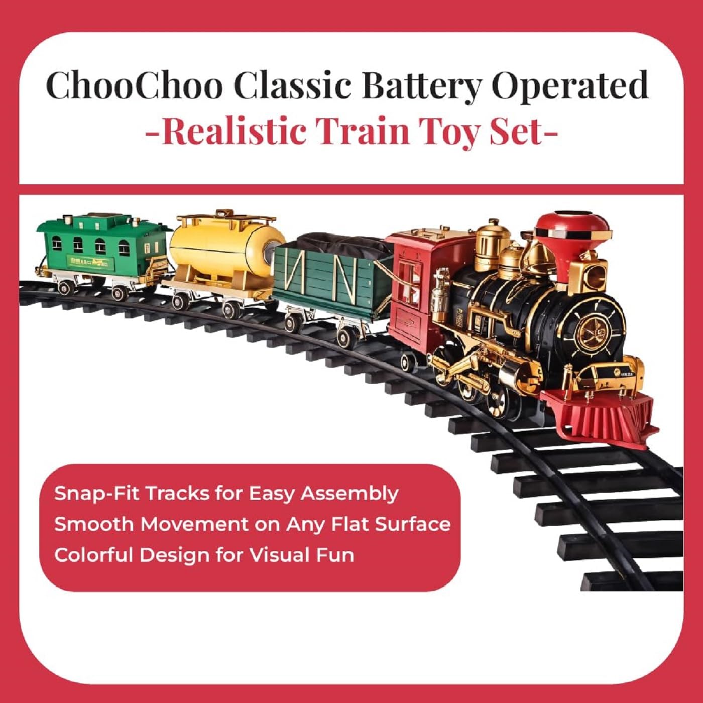 Rainbow Toys Smok Train Toy Set with Sound and Music (CHOOCHOO Train)