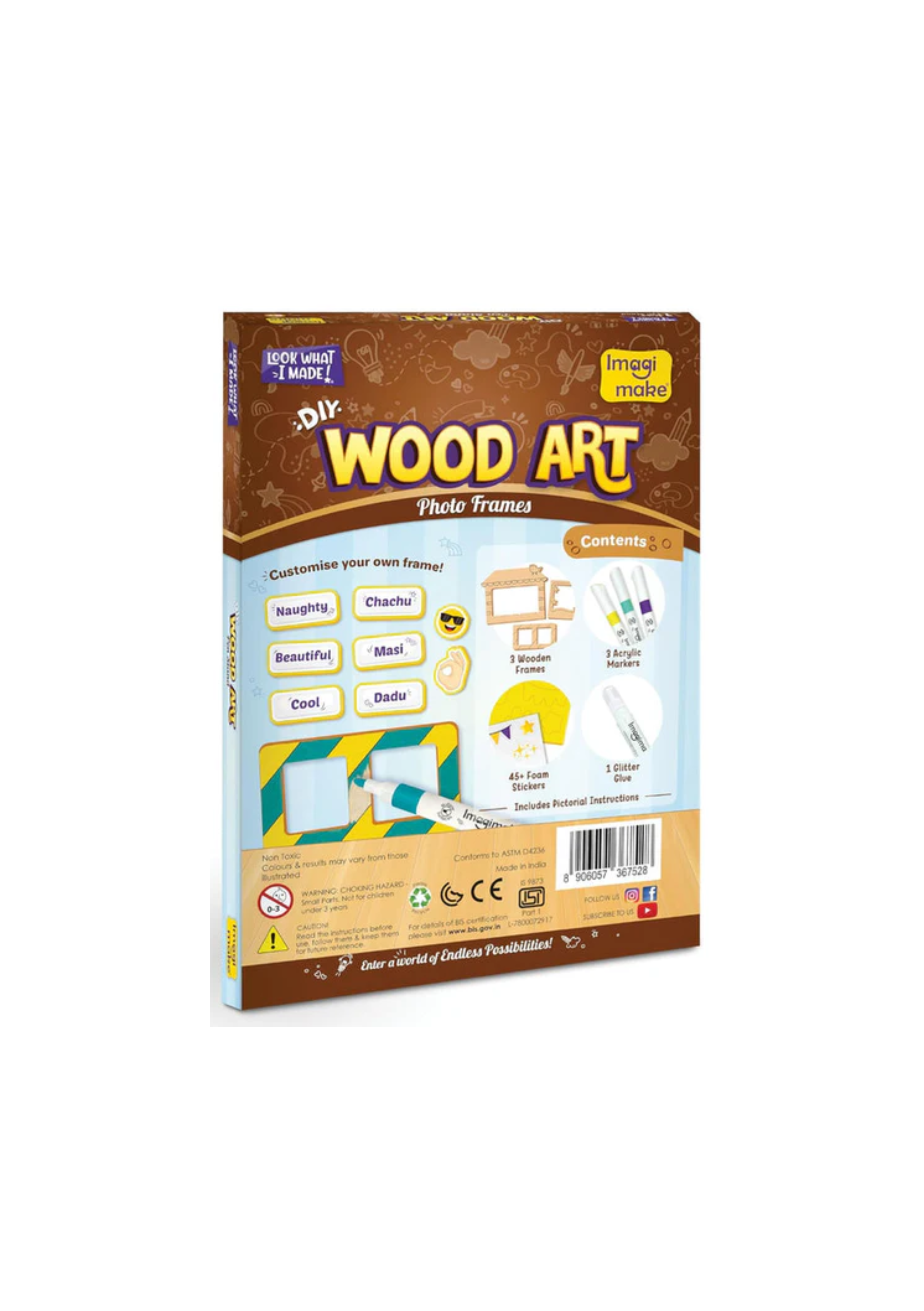 Imagimake DIY Wood Art Photo Frame