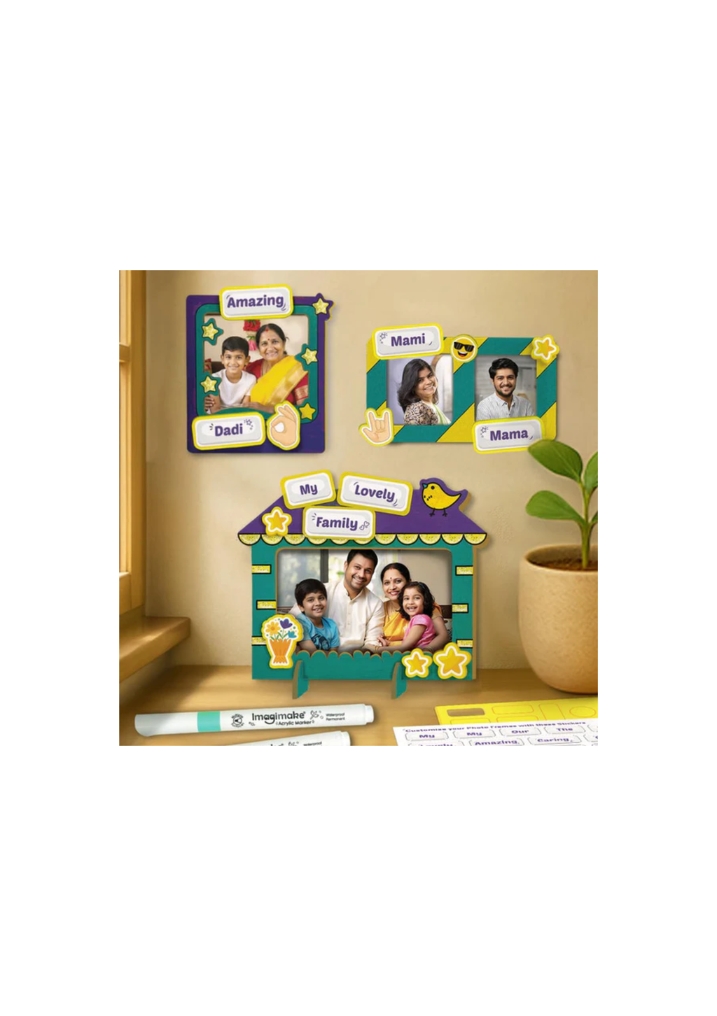 Imagimake DIY Wood Art Photo Frame