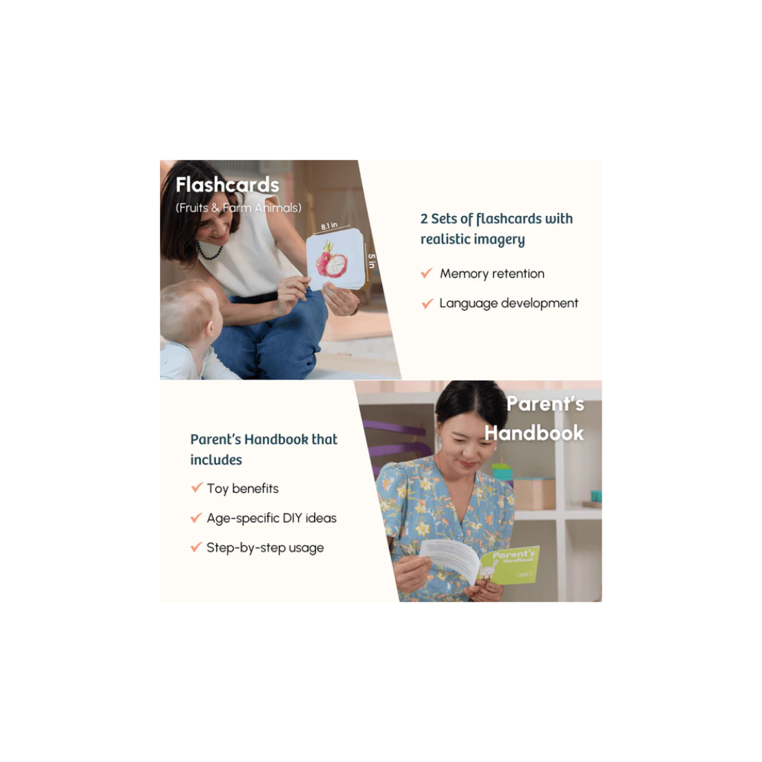 Curious Cub Montessori Learning Wooden Toy Level -3 5 months+