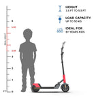 EMotorad Lil E Junior Electric Kick Scooter for Kids 6+ – 100W Motor, 8 km Range, Foldable – Active Red