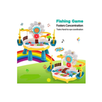 Lumo Musical Fishing Game Toy with Slideway, Rotating Ferris Wheel, Lights & Music