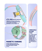 Spiky Cacus 4G Video Calling Smartwatch with GPS - Pink
