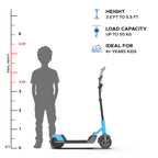 EMotorad Lil E Junior Electric Kick Scooter for Kids 6+ – 100W Motor, 8 km Range, Foldable – Sporty Blue