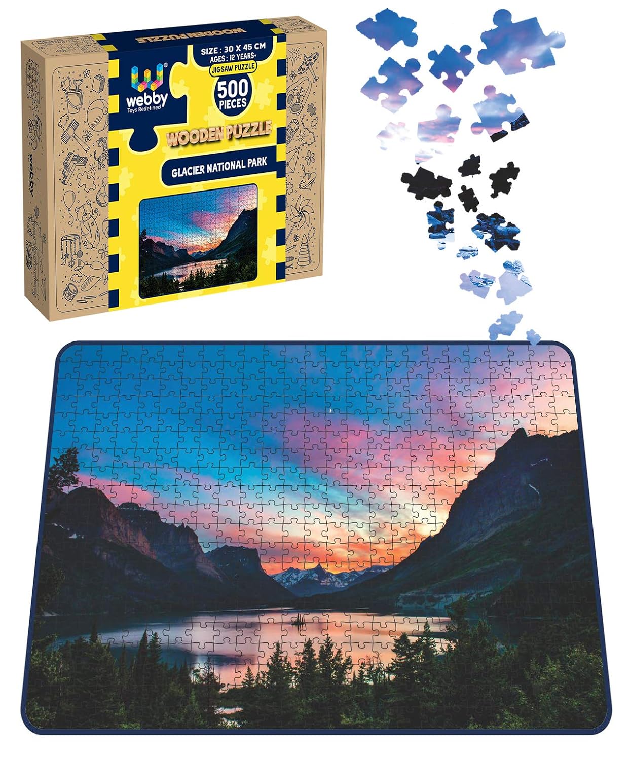 Webby Glacier National Park Wooden Jigsaw Puzzle, 500 Pieces