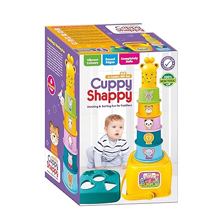 Toymate Cuppy Shappy- All in 1 Sorting Stacking Nesting Cups Shapes&Color Toy