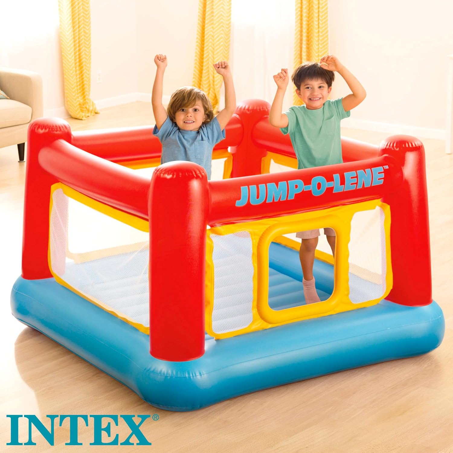 Intex Jump-O-Lene Playhouse, Kids Inflatable Bounce House (48260)