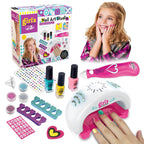 Nail Art Studio Kit for Girls – Nail Polish, Nail Stickers, Glitter & Nail Dryer  5+ Years
