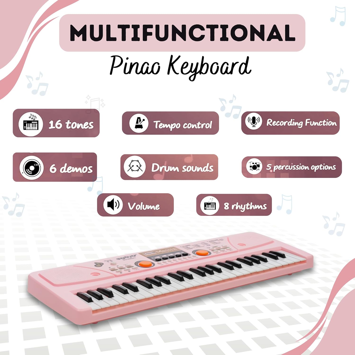 Gooyo GY-530CF Piano Keyboard with Microphone 49 Keys Assorted Color
