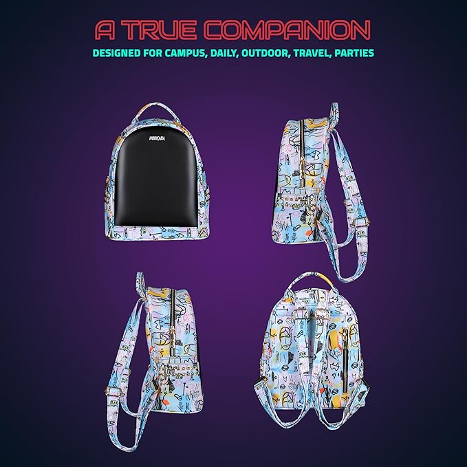 Hookaba Dazz Roll LED Backpack 14L Smart Pixel Display Bag | App Controlled, USB charge, Programmable Screen & Water Resistant White