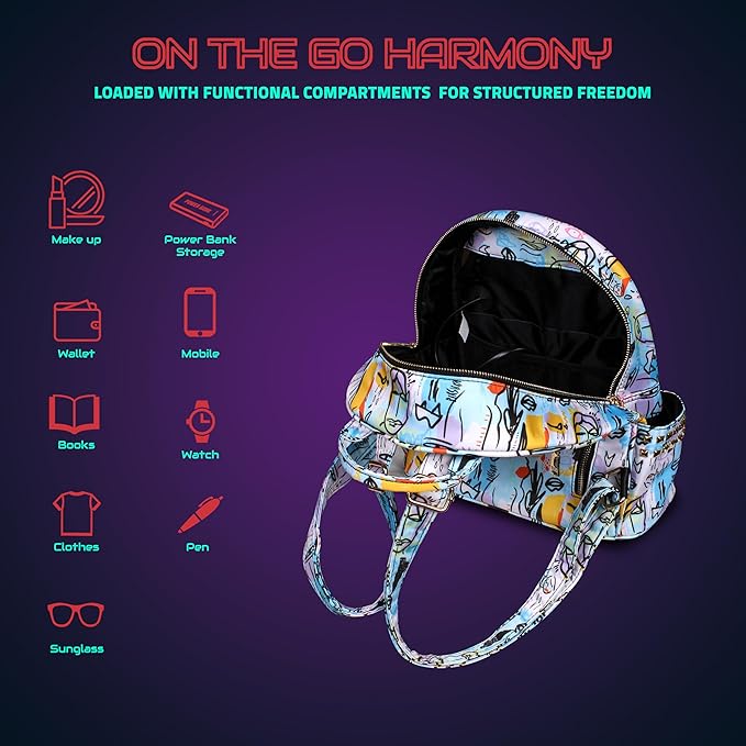 Hookaba Dazz Roll LED Backpack 14L Smart Pixel Display Bag | App Controlled, USB charge, Programmable Screen & Water Resistant White