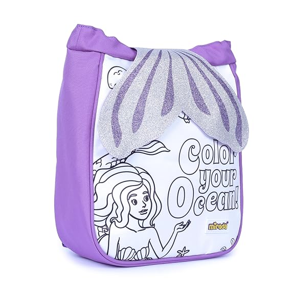 Mirada Mermaid Drawstring Sack Soft Plush Bag | Color Your Own Bag