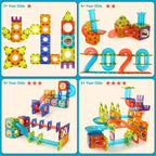 Dige Light Magnetic Tiles (202 Pcs) Building Blocks STEAM Educational Magnetic Marble Run