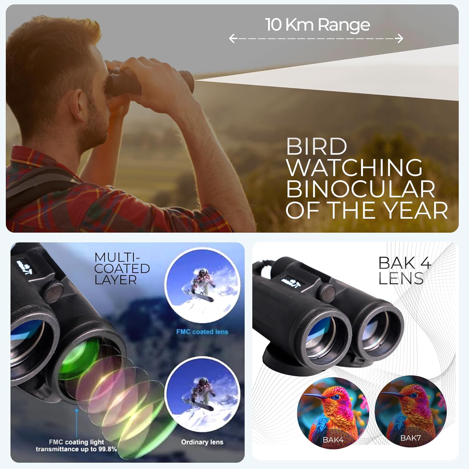 Pie Matrix Swift S10 10x42 HD Binocular