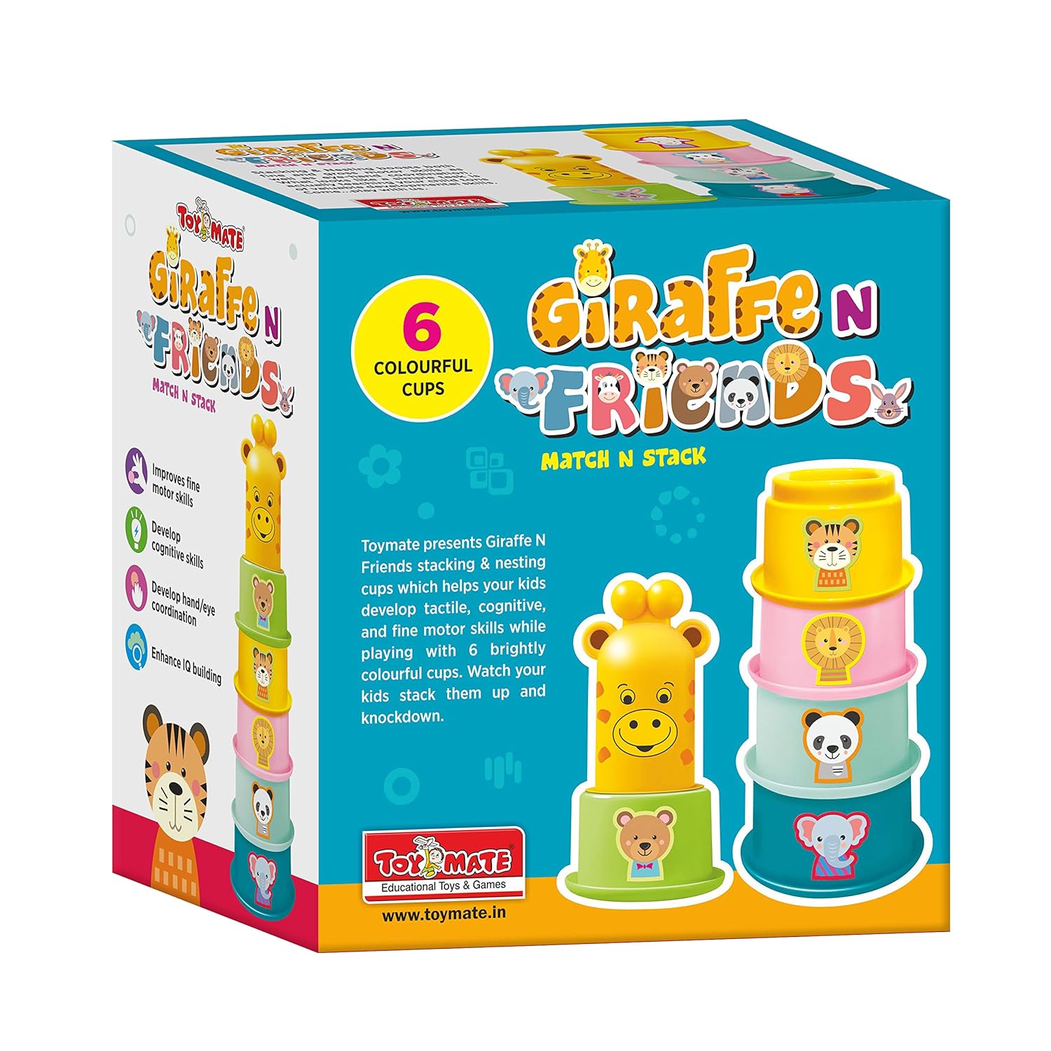 Toymate Giraffe N Friends Game for Toddler Kids - Stacking Cups