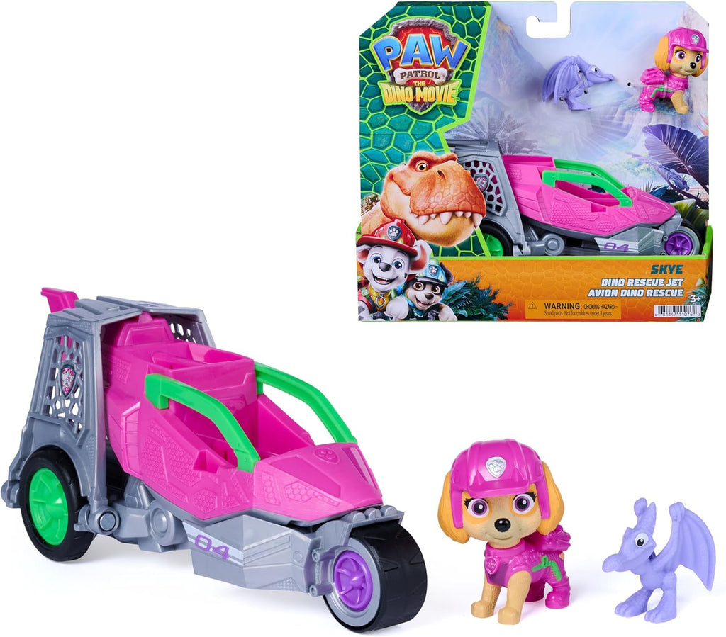 PAW Patrol The Dino Movie Skye Dino Rescue Jet with Skye Figure & Baby Pterodactyl