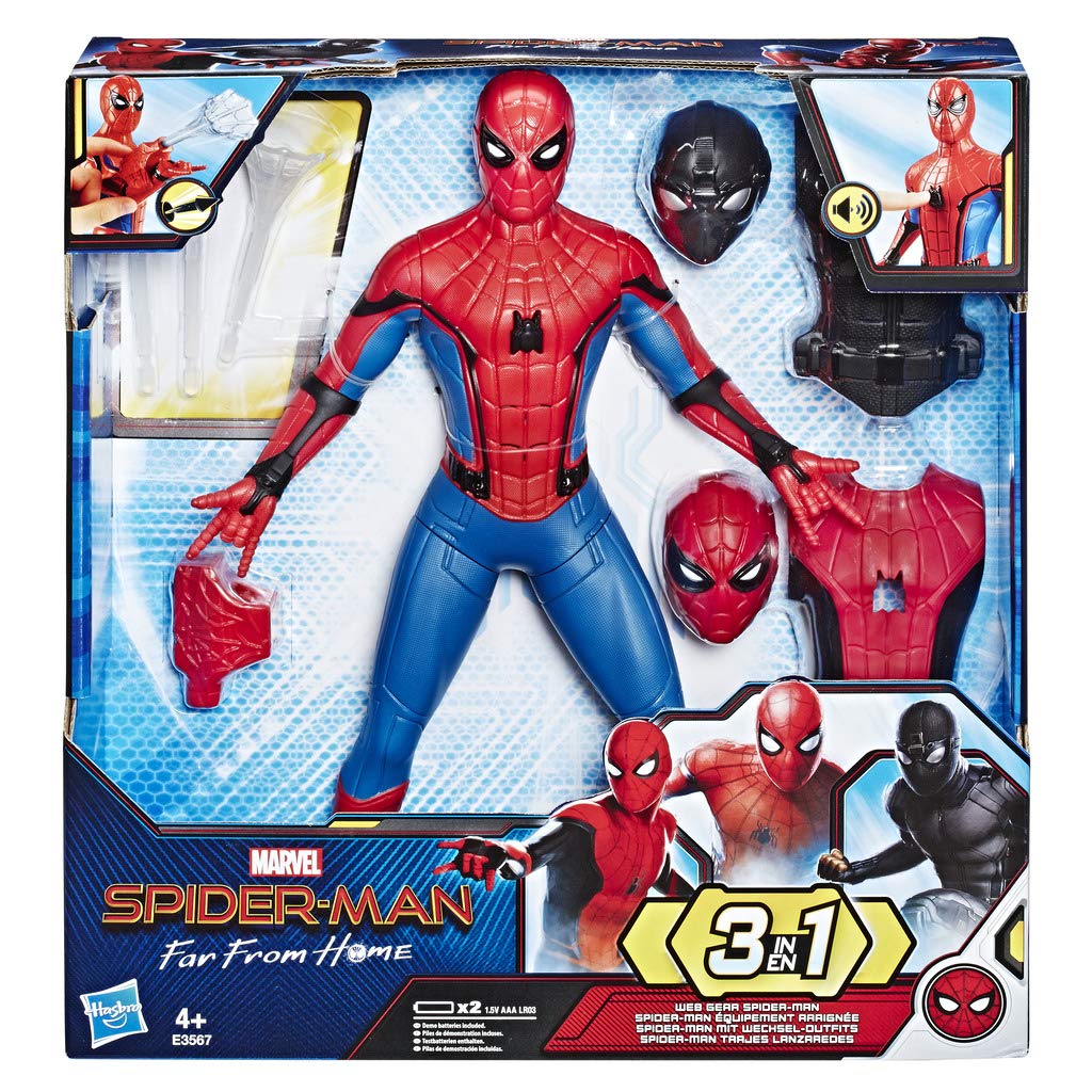 Marvel Spider Man 3in1 Web Gear Movie Deluxe Feature Figure Set