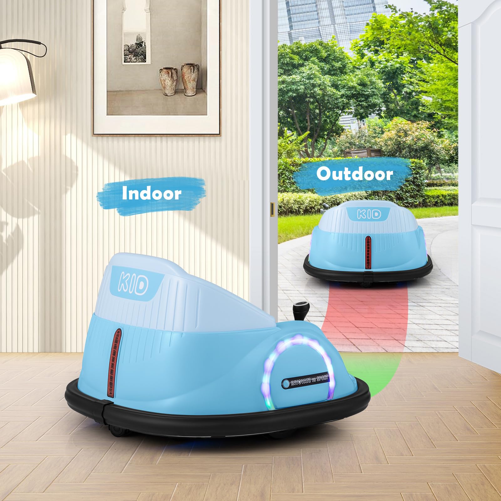 Emorted Bumper Car, 12V Electric Kids Ride on Bumping Car