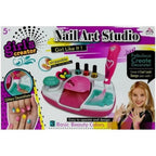 Girl's Creator DIY Nail Art Studio Kit – Kids Beauty Salon Playset with Non-Toxic Peel-Off Nail Polish & Glitter Decorator Pen (Ages 5+)