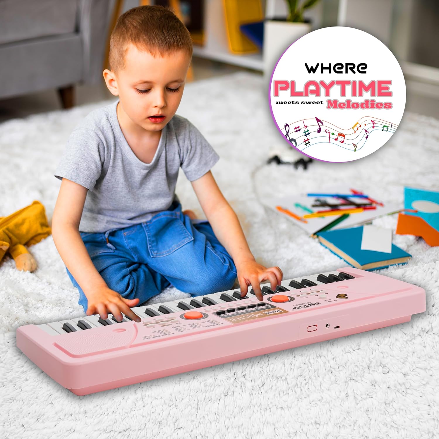 Gooyo GY-530CF Piano Keyboard with Microphone 49 Keys Assorted Color