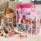 Rainbow Toys Wooden Dollhouse Furniture Set Includes