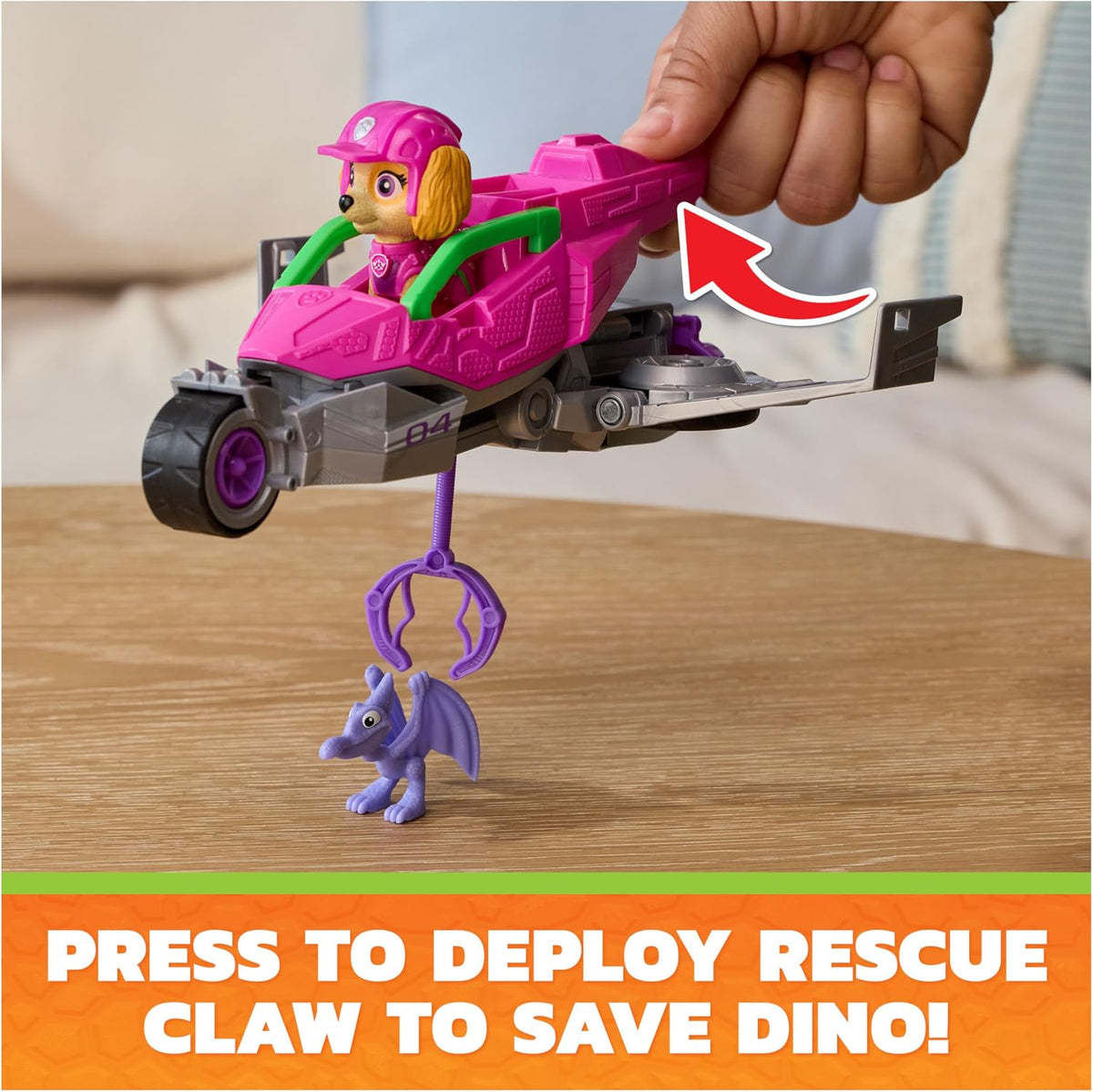 PAW Patrol The Dino Movie Skye Dino Rescue Jet with Skye Figure & Baby Pterodactyl