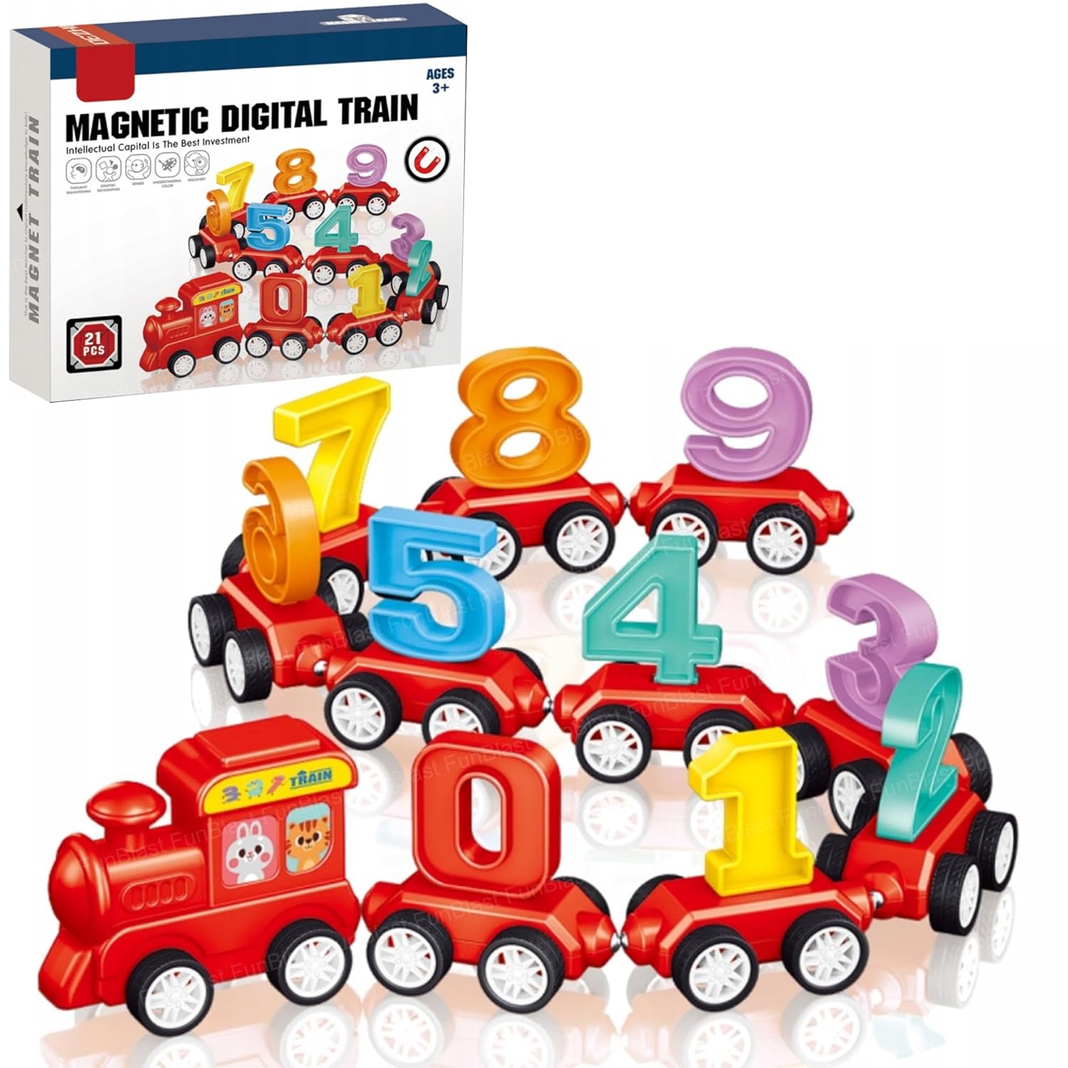 Magnetic Digital Number Train Toy – 21 Pcs Educational Learning Set for Kids 3+
