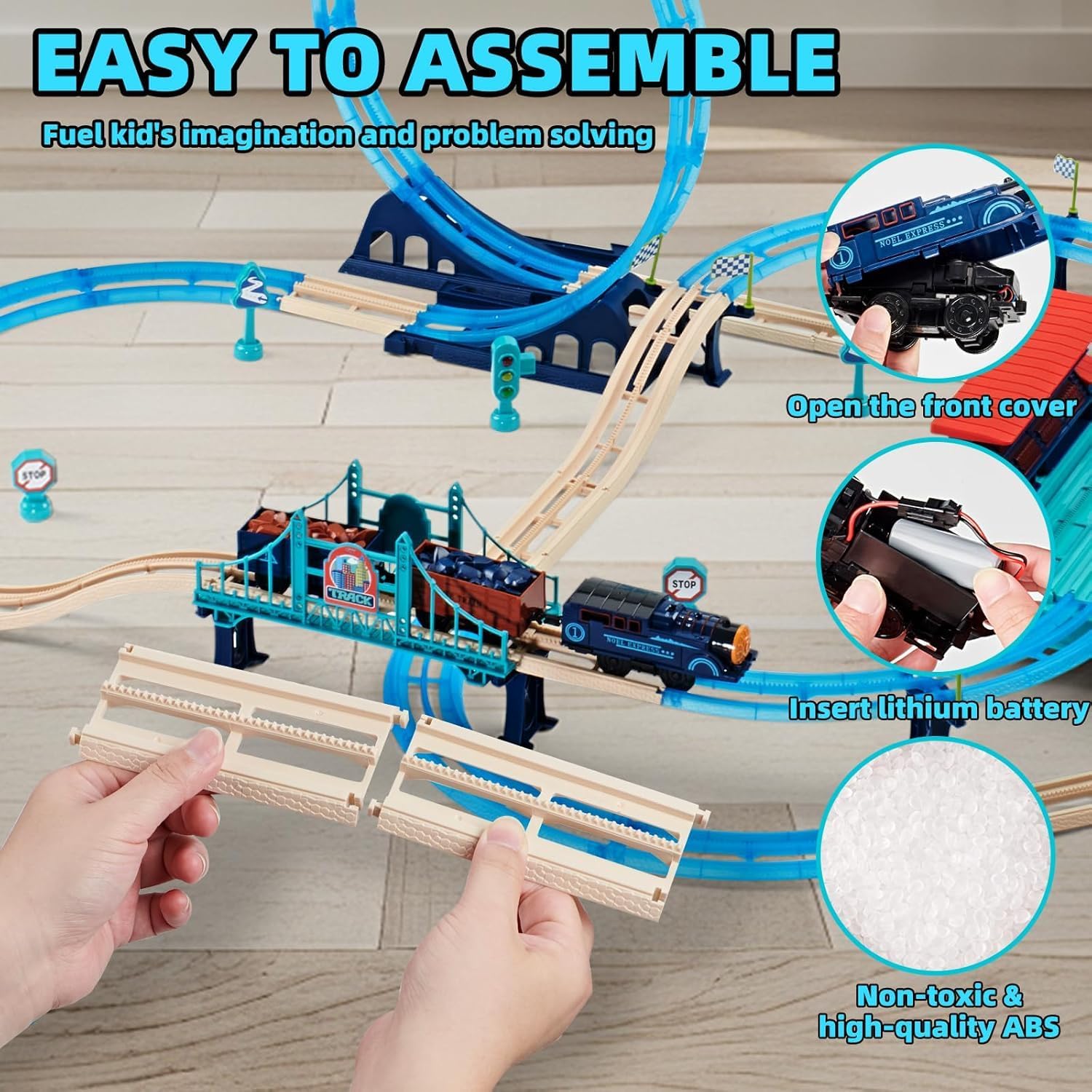 Luxury Funny Worlds Track City Railway Train Set, DIY Building Track